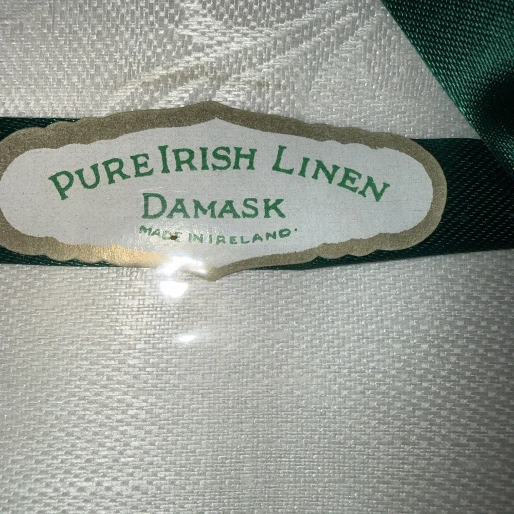 Vtg Ulster Pure Irish Linen Damask Tablecloth 52x70 & 6 Napkins New Sealed Box